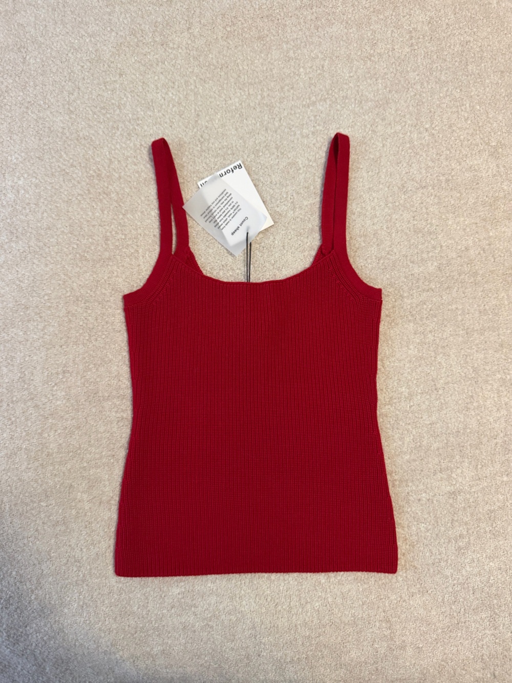 Reformation Tessa Regenerative Merino Sweater Tank in Lipstick